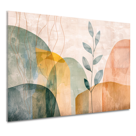 Minimalistische natuur in abstracte aardetinten acrylglas