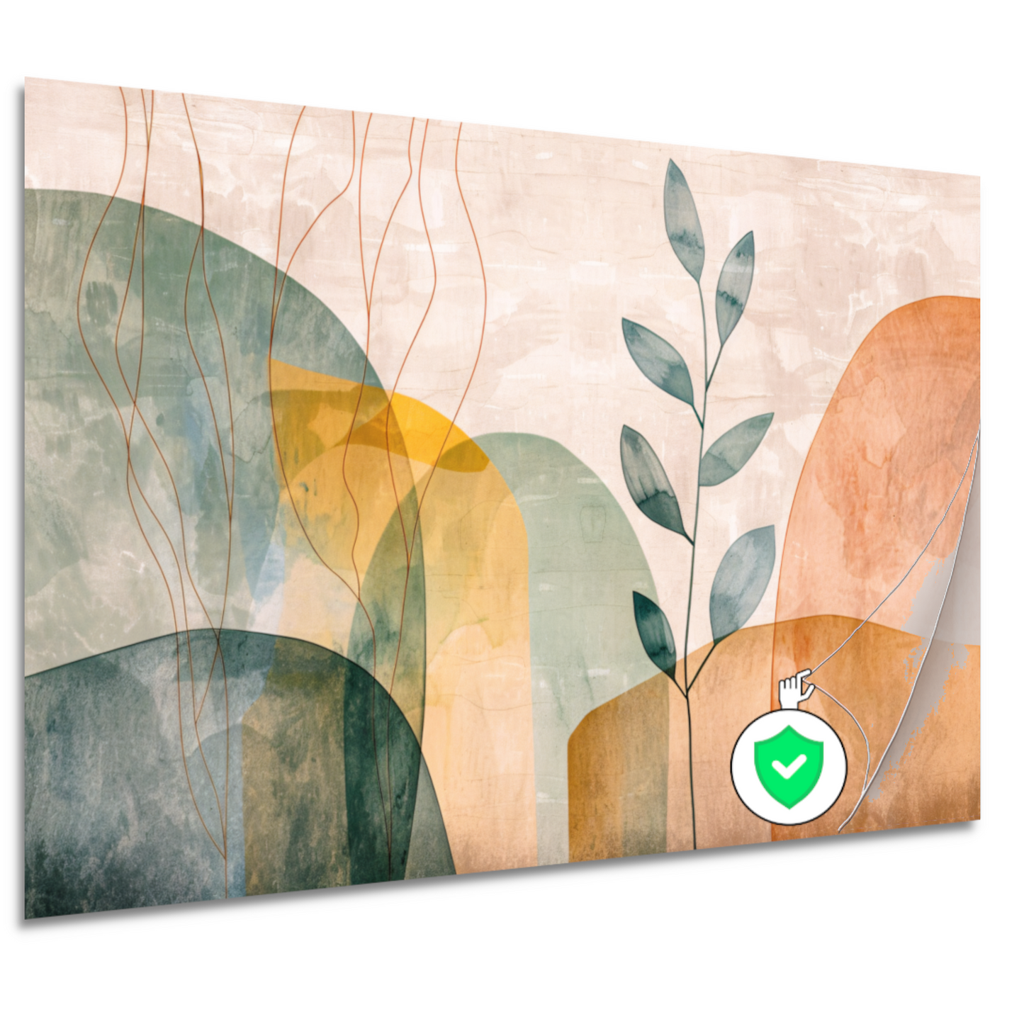Minimalistische natuur in abstracte aardetinten poster