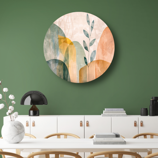 Minimalistische natuur in abstracte aardetinten forex muurcirkel