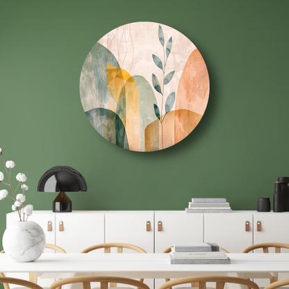 Minimalistische natuur in abstracte aardetinten forex muurcirkel