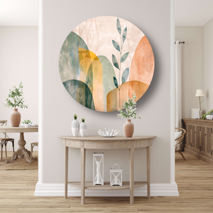 Minimalistische natuur in abstracte aardetinten forex muurcirkel