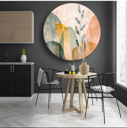 Minimalistische natuur in abstracte aardetinten forex muurcirkel