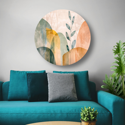 Minimalistische natuur in abstracte aardetinten forex muurcirkel