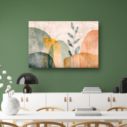 Minimalistische natuur in abstracte aardetinten poster
