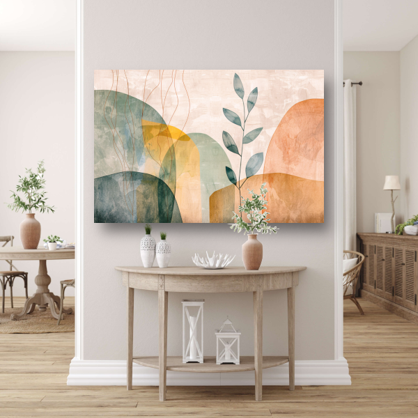 Minimalistische natuur in abstracte aardetinten poster