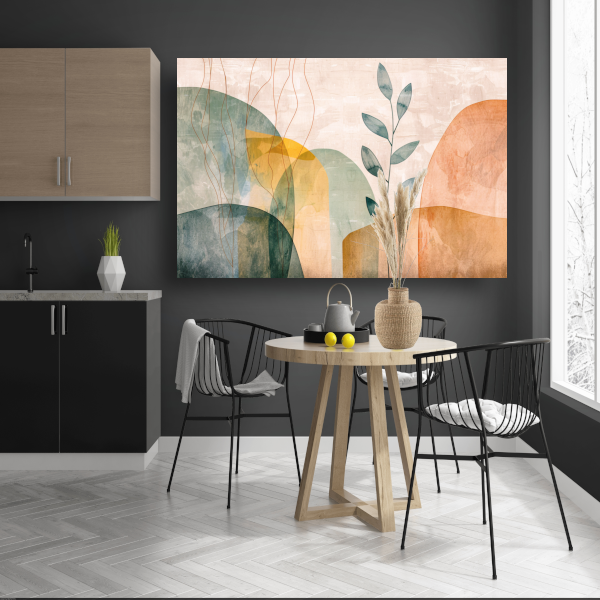 Minimalistische natuur in abstracte aardetinten poster