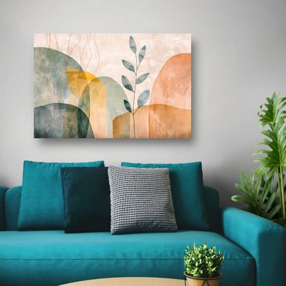 Minimalistische natuur in abstracte aardetinten poster