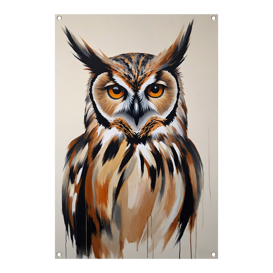 Majestic Owl in Vivid Brushstrokes tuinposter