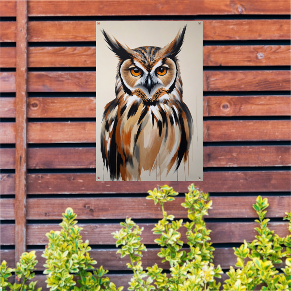 Majestic Owl in Vivid Brushstrokes tuinposter
