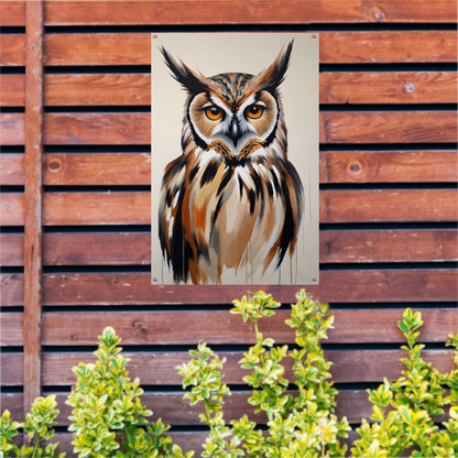 Majestic Owl in Vivid Brushstrokes tuinposter