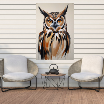 Majestic Owl in Vivid Brushstrokes tuinposter