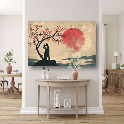 Romantische ontmoeting bij zonsondergang acrylglas