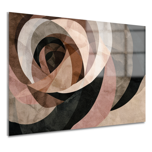 Sepia tinten en abstracte vormen kunst acrylglas