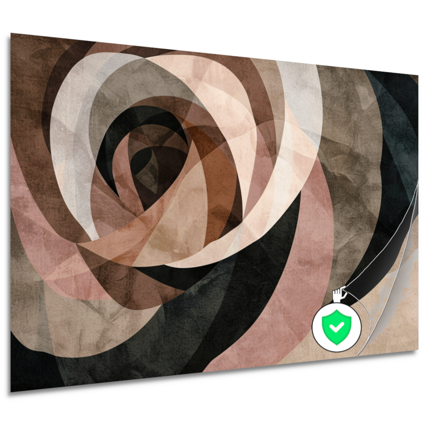 Sepia tinten en abstracte vormen kunst poster