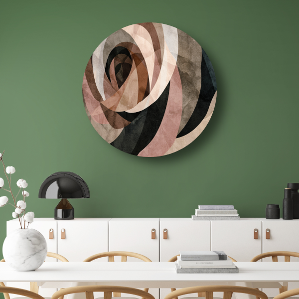 Sepia tinten en abstracte vormen kunst forex muurcirkel
