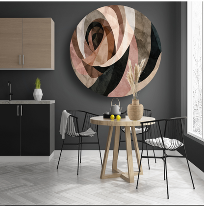 Sepia tinten en abstracte vormen kunst forex muurcirkel