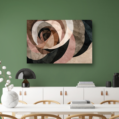 Sepia tinten en abstracte vormen kunst poster