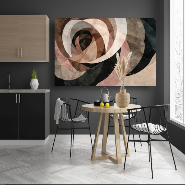 Sepia tinten en abstracte vormen kunst canvas