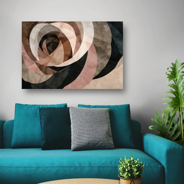 Sepia tinten en abstracte vormen kunst canvas