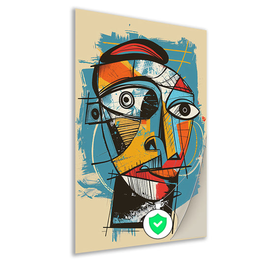 Kubistisch portret in levendige kleuren poster