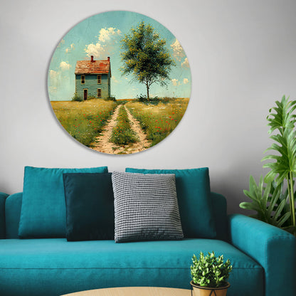 Impressionistisch Landschap met Huis forex muurcirkel