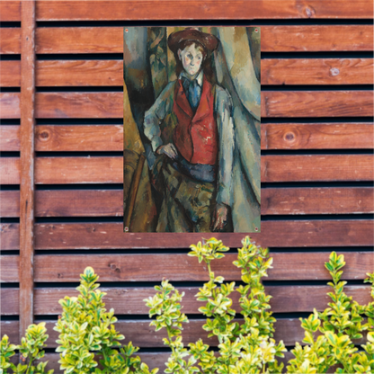 Jongen in een rood vest - Paul Cézanne tuinposter