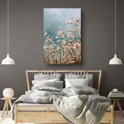 Minimalistische Wilde Bloemen in Zachte Tinten canvas