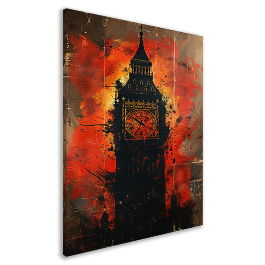 Abstract Straatkunst van de Big Ben Klok canvas