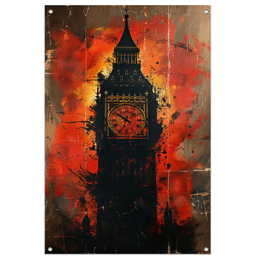 Abstract Straatkunst van de Big Ben Klok tuinposter