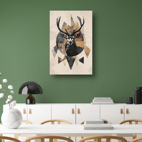 Abstract Hert in Geometrische Sepia Tinten poster