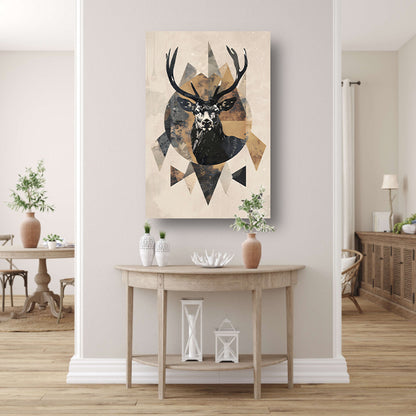 Abstract Hert in Geometrische Sepia Tinten canvas