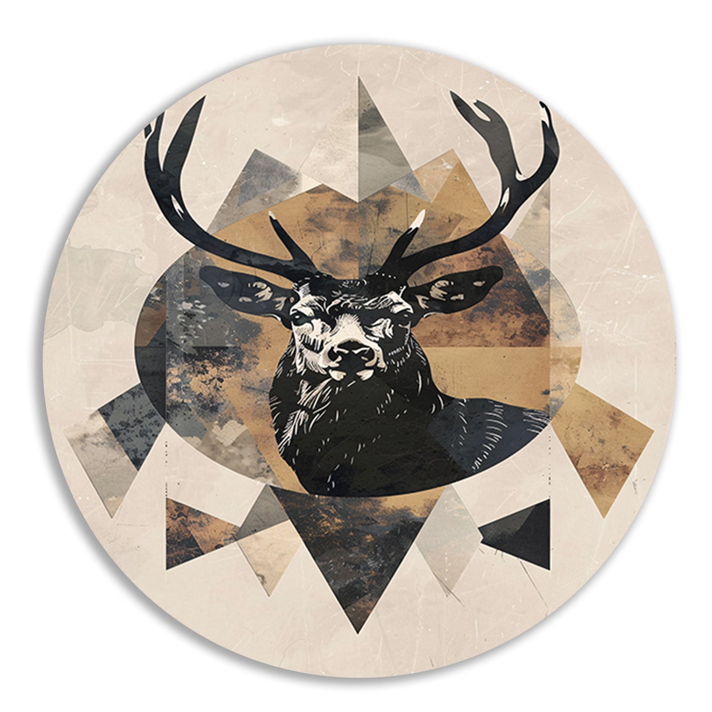 Abstract Hert in Geometrische Sepia Tinten forex muurcirkel