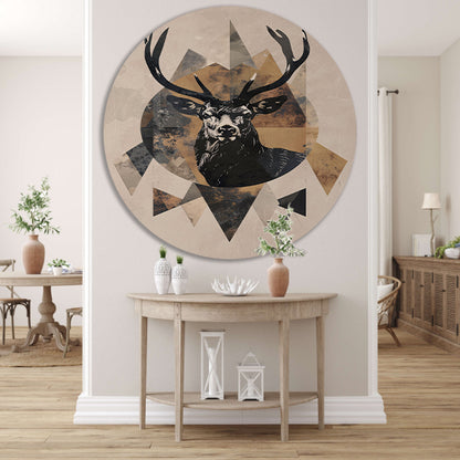 Abstract Hert in Geometrische Sepia Tinten forex muurcirkel