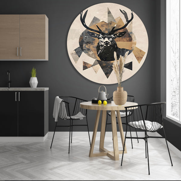 Abstract Hert in Geometrische Sepia Tinten forex muurcirkel