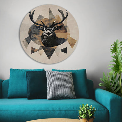 Abstract Hert in Geometrische Sepia Tinten forex muurcirkel