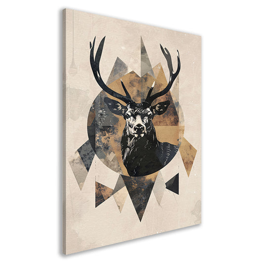 Abstract Hert in Geometrische Sepia Tinten canvas