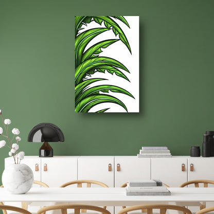 Digitale kunst groene bladeren canvas