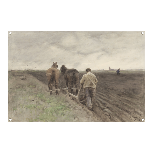 Ploegende boer - Anton Mauve tuinposter