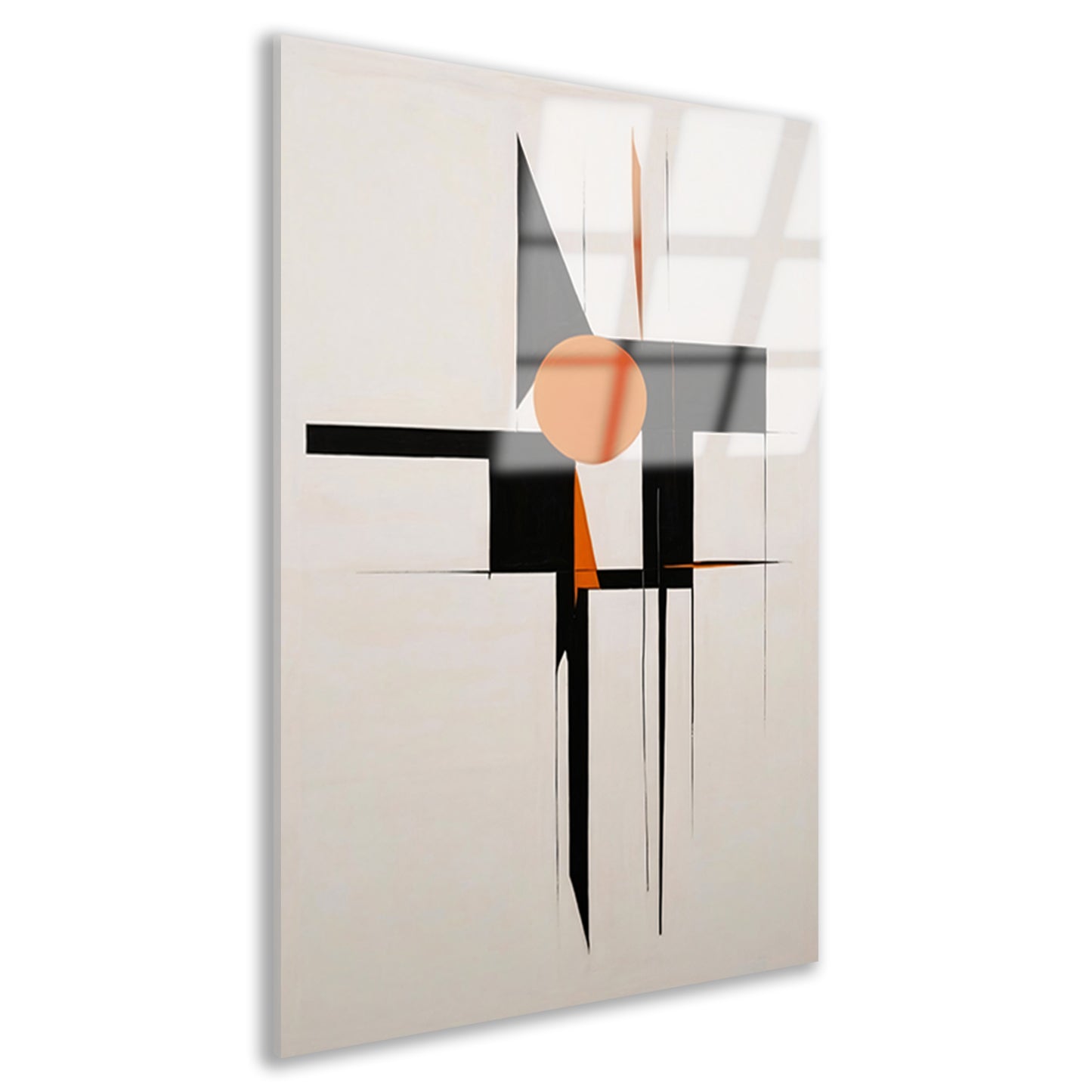 Zwart-Wit en Oranje Abstract Design acrylglas