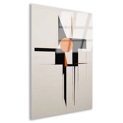 Zwart-Wit en Oranje Abstract Design acrylglas