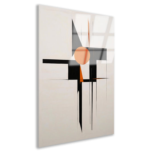 Zwart-Wit en Oranje Abstract Design acrylglas