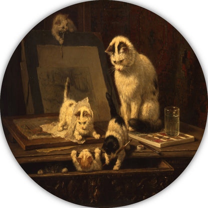 De tekenaars - Henriëtte Ronner-Knip aluminium muurcirkel