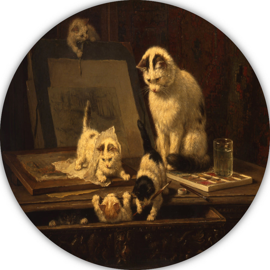 De tekenaars - Henriëtte Ronner-Knip aluminium muurcirkel