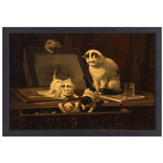 De tekenaars - Henriëtte Ronner-Knip canvas met baklijst