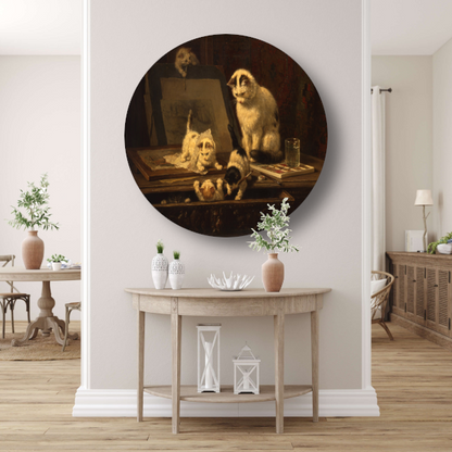 De tekenaars - Henriëtte Ronner-Knip aluminium muurcirkel