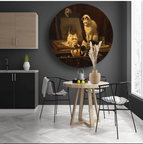 De tekenaars - Henriëtte Ronner-Knip aluminium muurcirkel