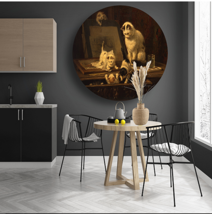 De tekenaars - Henriëtte Ronner-Knip aluminium muurcirkel