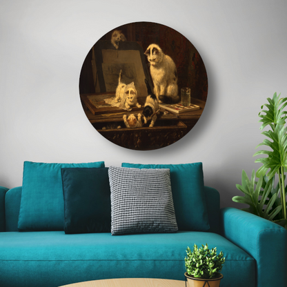 De tekenaars - Henriëtte Ronner-Knip aluminium muurcirkel