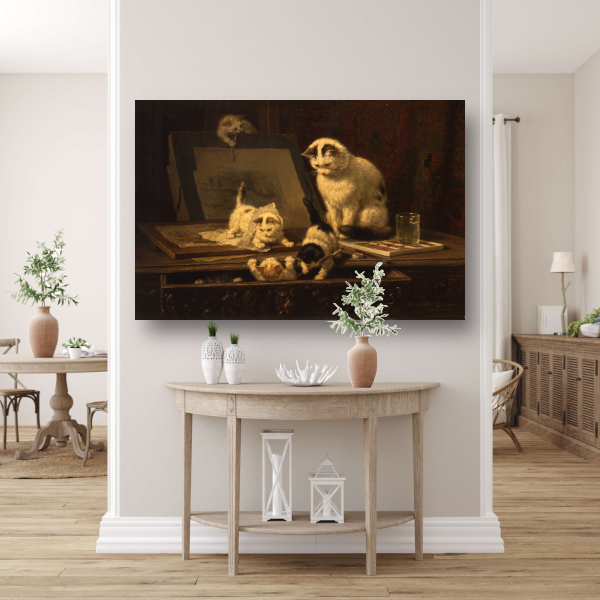 De tekenaars - Henriëtte Ronner-Knip canvas met baklijst