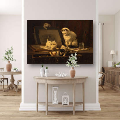 De tekenaars - Henriëtte Ronner-Knip canvas met baklijst